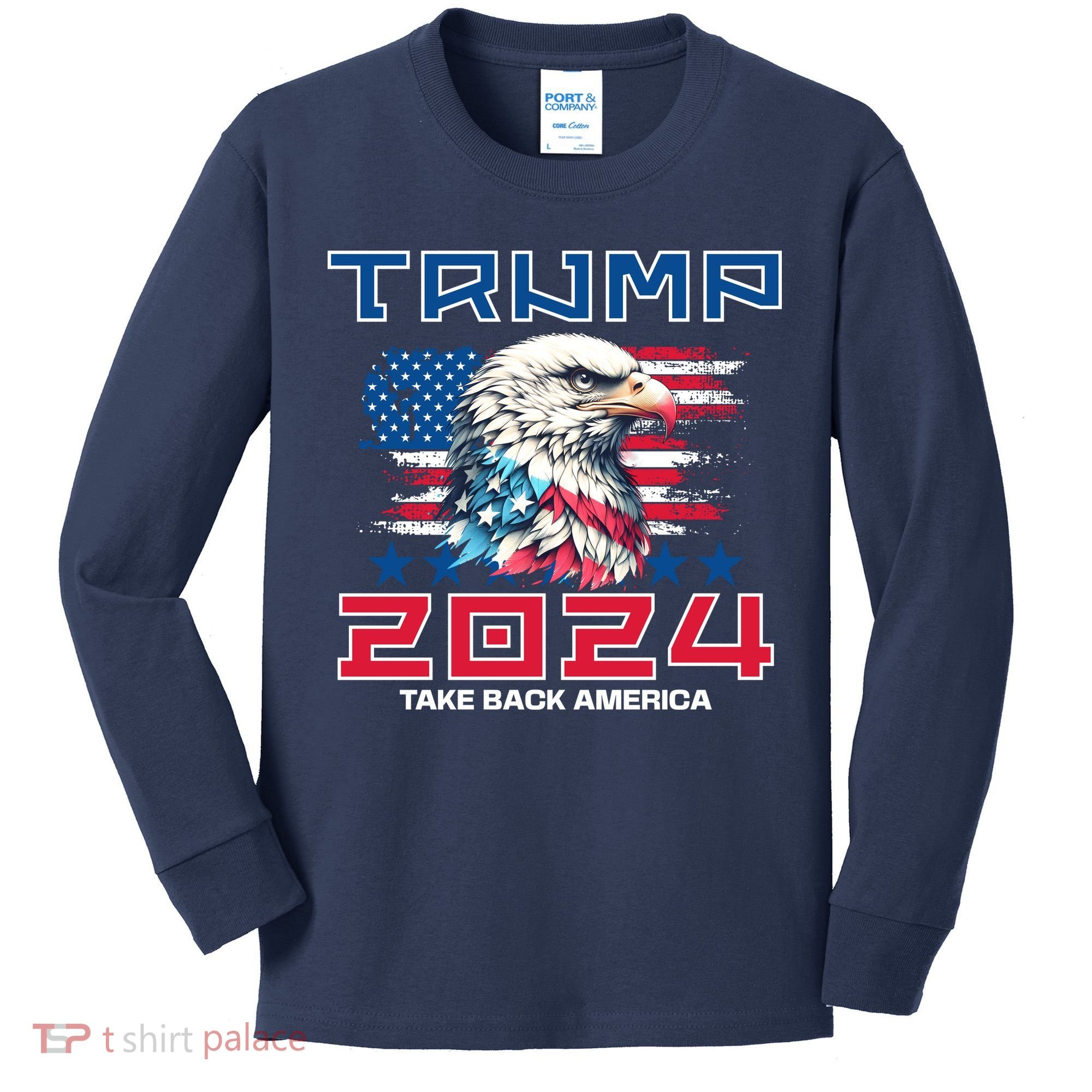 Take America Back Trump 2024 Kids Long Sleeve Shirt