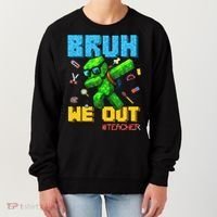 Teacher Appreciation Bruh We Out Gamer Pixel Style Summer Women's Sweatshirt thumb 0