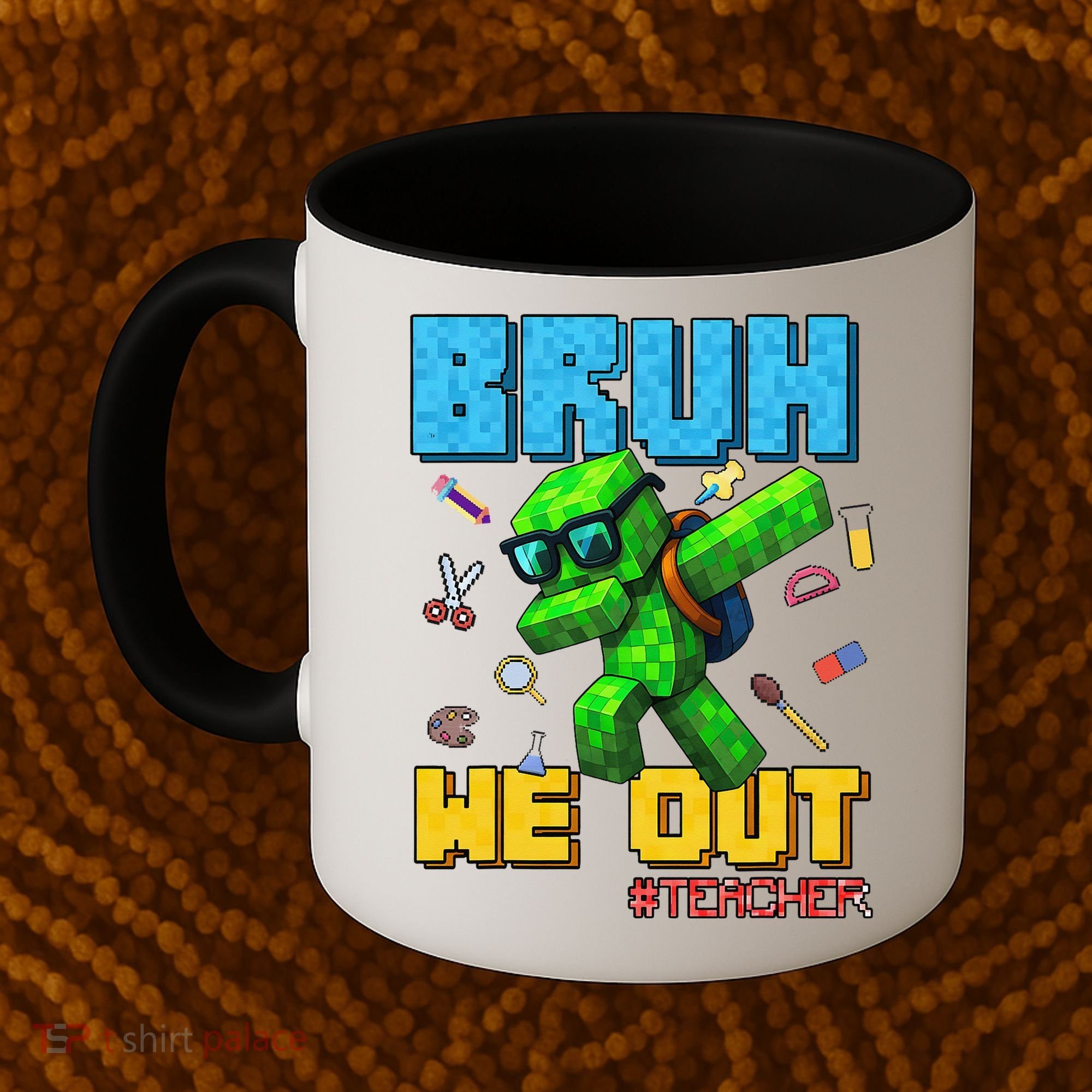 Teacher Appreciation Bruh We Out Gamer Pixel Style Summer Coffee Mug