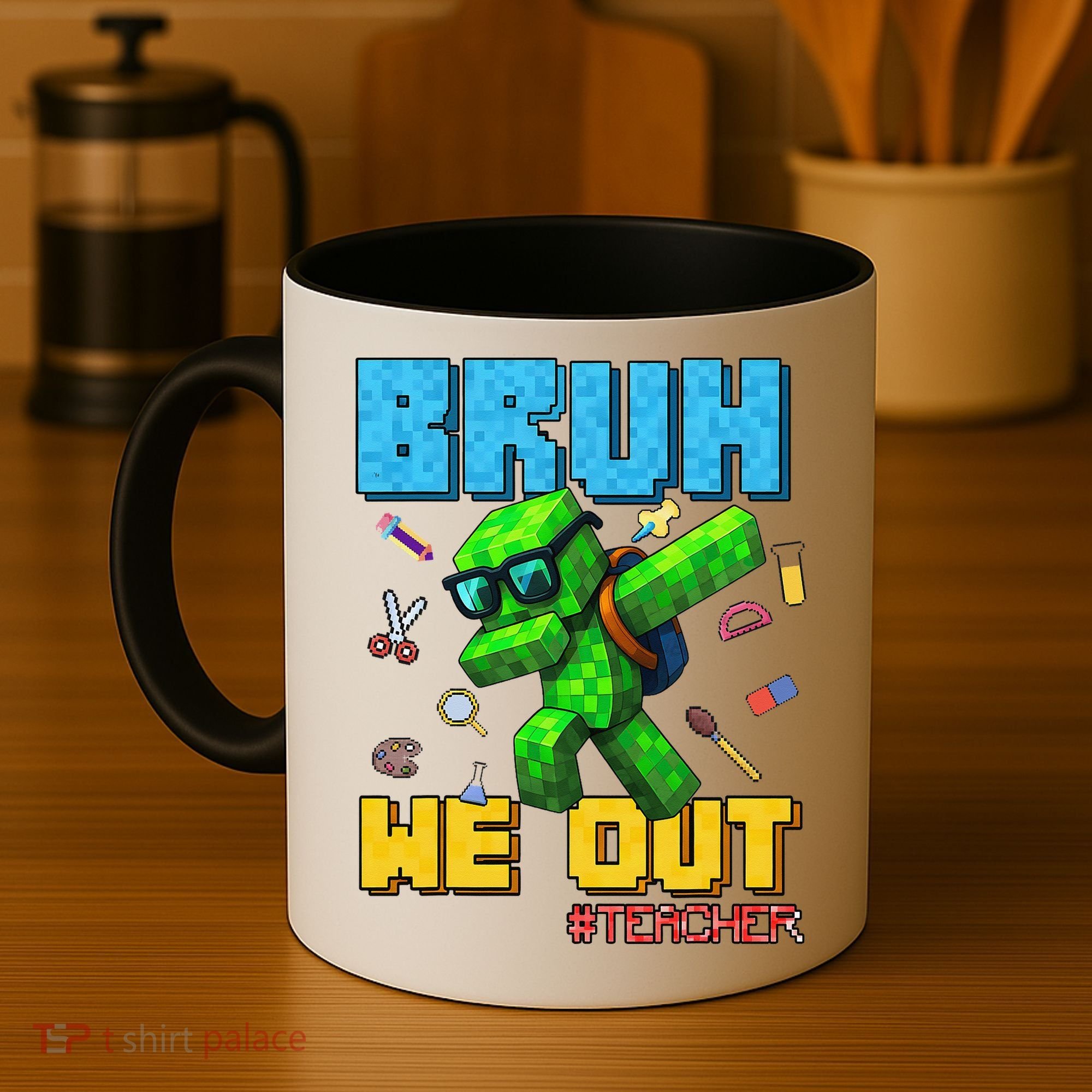 Teacher Appreciation Bruh We Out Gamer Pixel Style Summer Coffee Mug