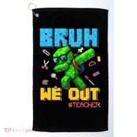 Teacher Appreciation Bruh We Out Gamer Pixel Style Summer Golf Towel thumb 0