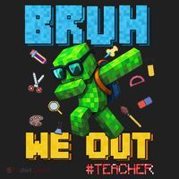 Teacher Appreciation Bruh We Out Gamer Pixel Style Summer Golf Towel thumb 3