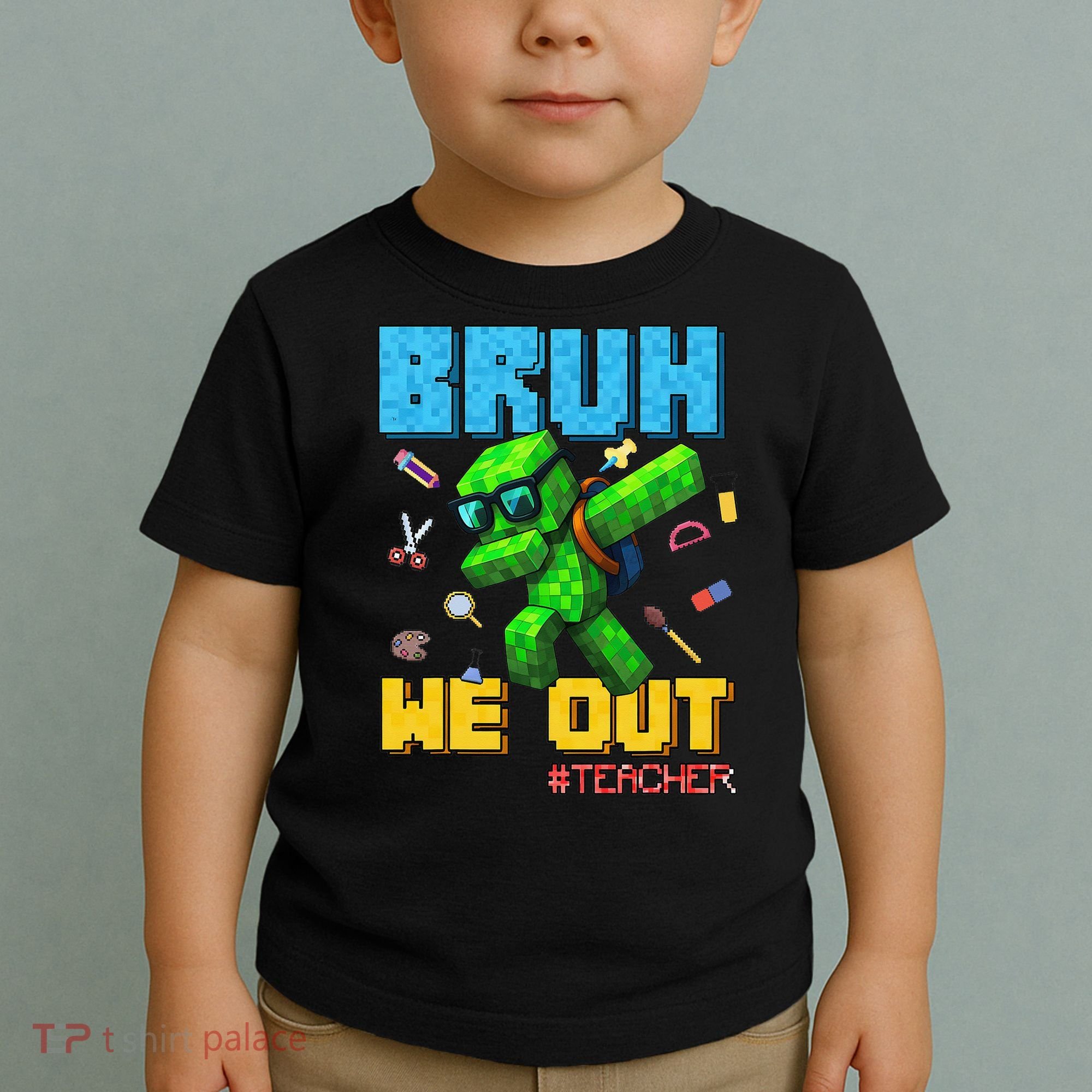 Teacher Appreciation Bruh We Out Gamer Pixel Style Summer Toddler T-Shirt