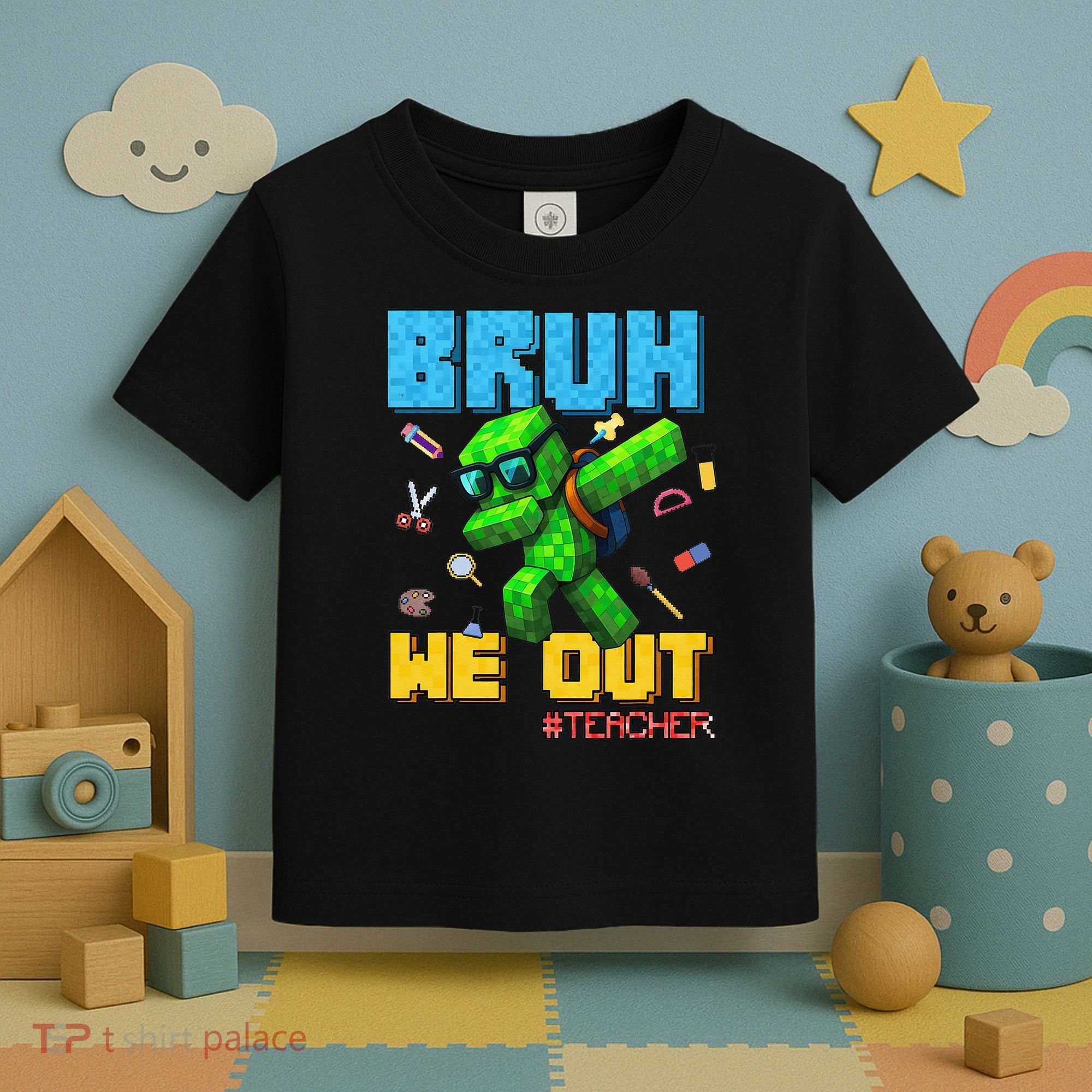 Teacher Appreciation Bruh We Out Gamer Pixel Style Summer Toddler T-Shirt