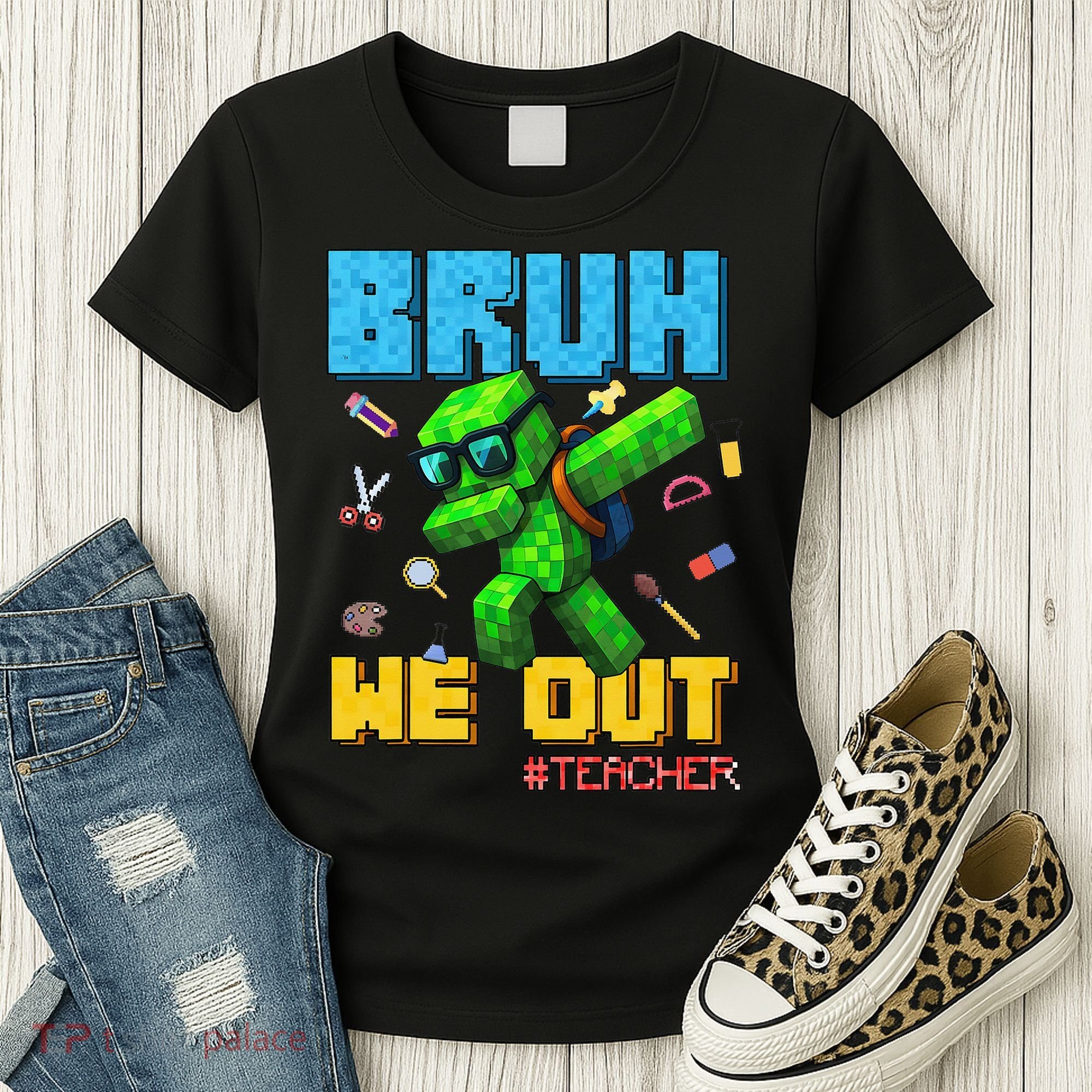Teacher Appreciation Bruh We Out Gamer Pixel Style Summer Women's T-Shirt