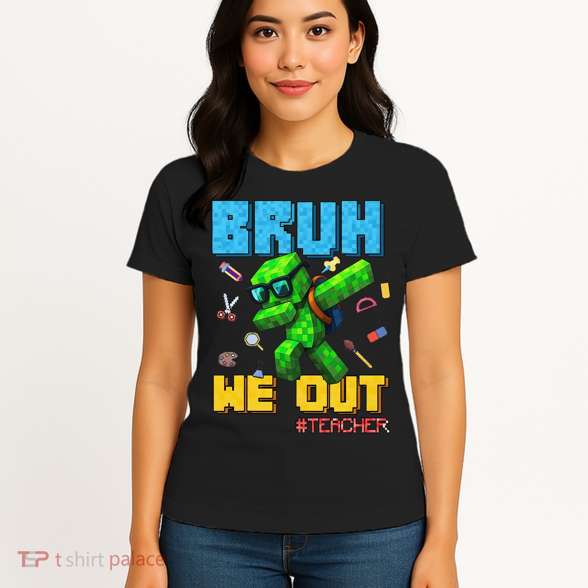Teacher Appreciation Bruh We Out Gamer Pixel Style Summer Women's T-Shirt
