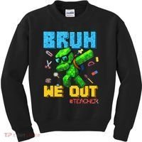 Teacher Appreciation Bruh We Out Gamer Pixel Style Summer Kids Sweatshirt thumb 0