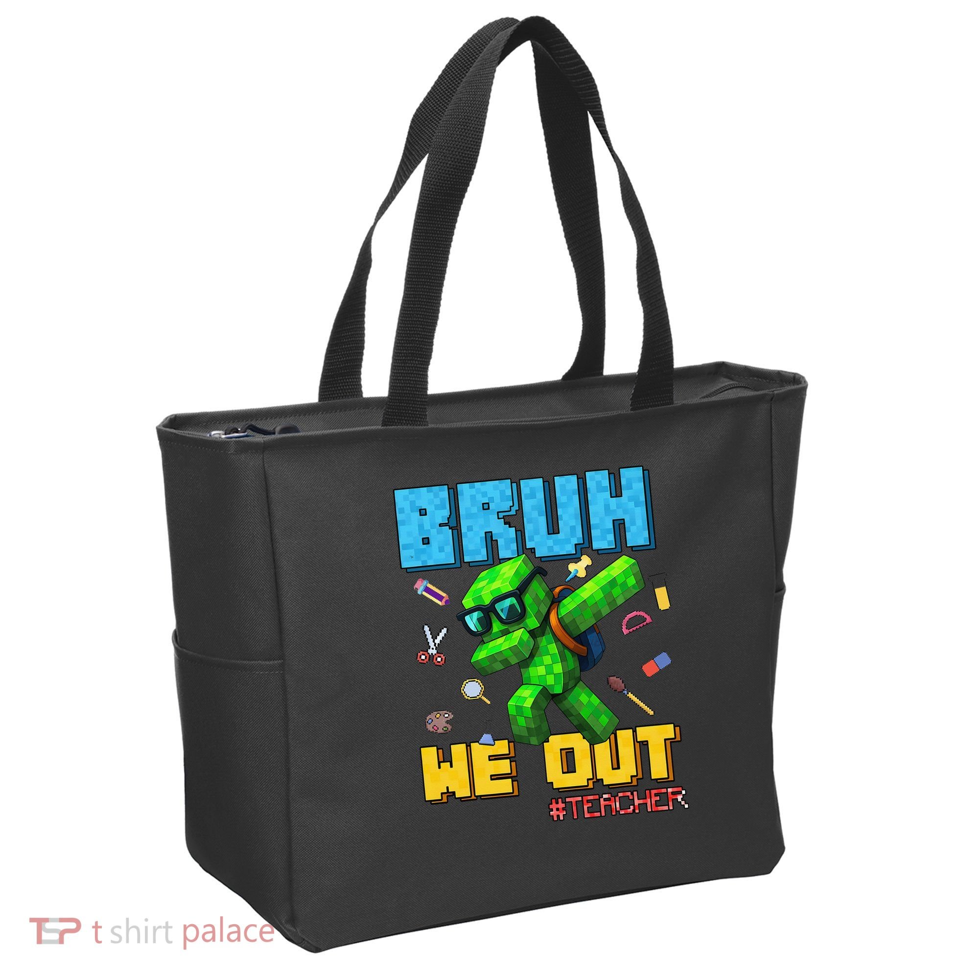 Teacher Appreciation Bruh We Out Gamer Pixel Style Summer Tote Bag