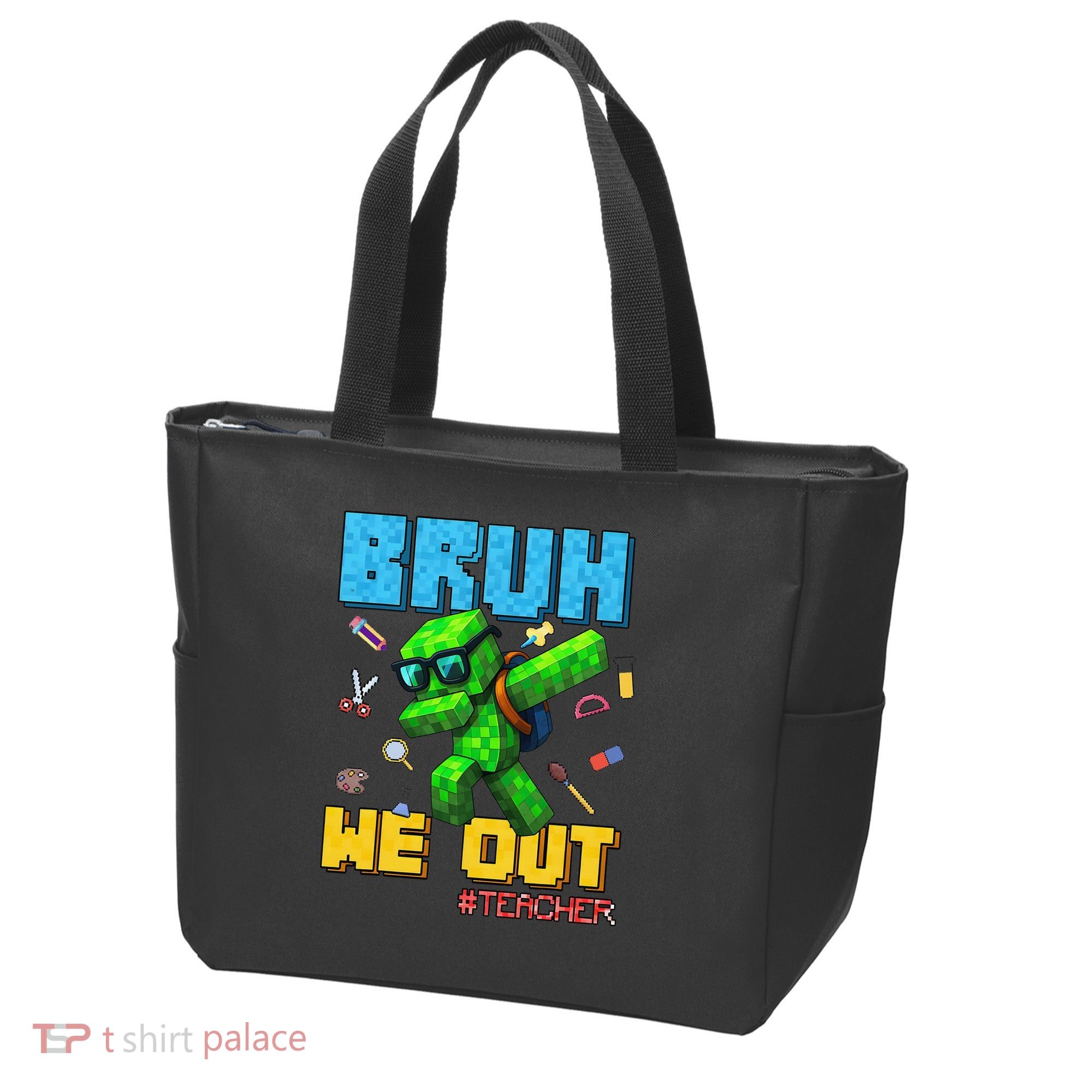 Teacher Appreciation Bruh We Out Gamer Pixel Style Summer Tote Bag