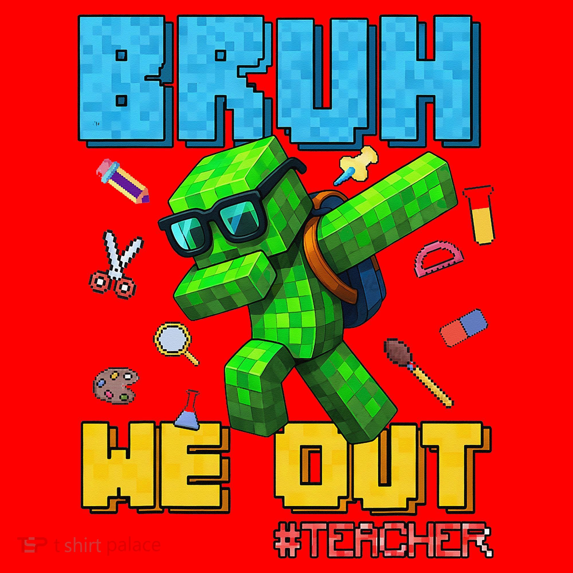 Teacher Appreciation Bruh We Out Gamer Pixel Style Summer Santa Hat