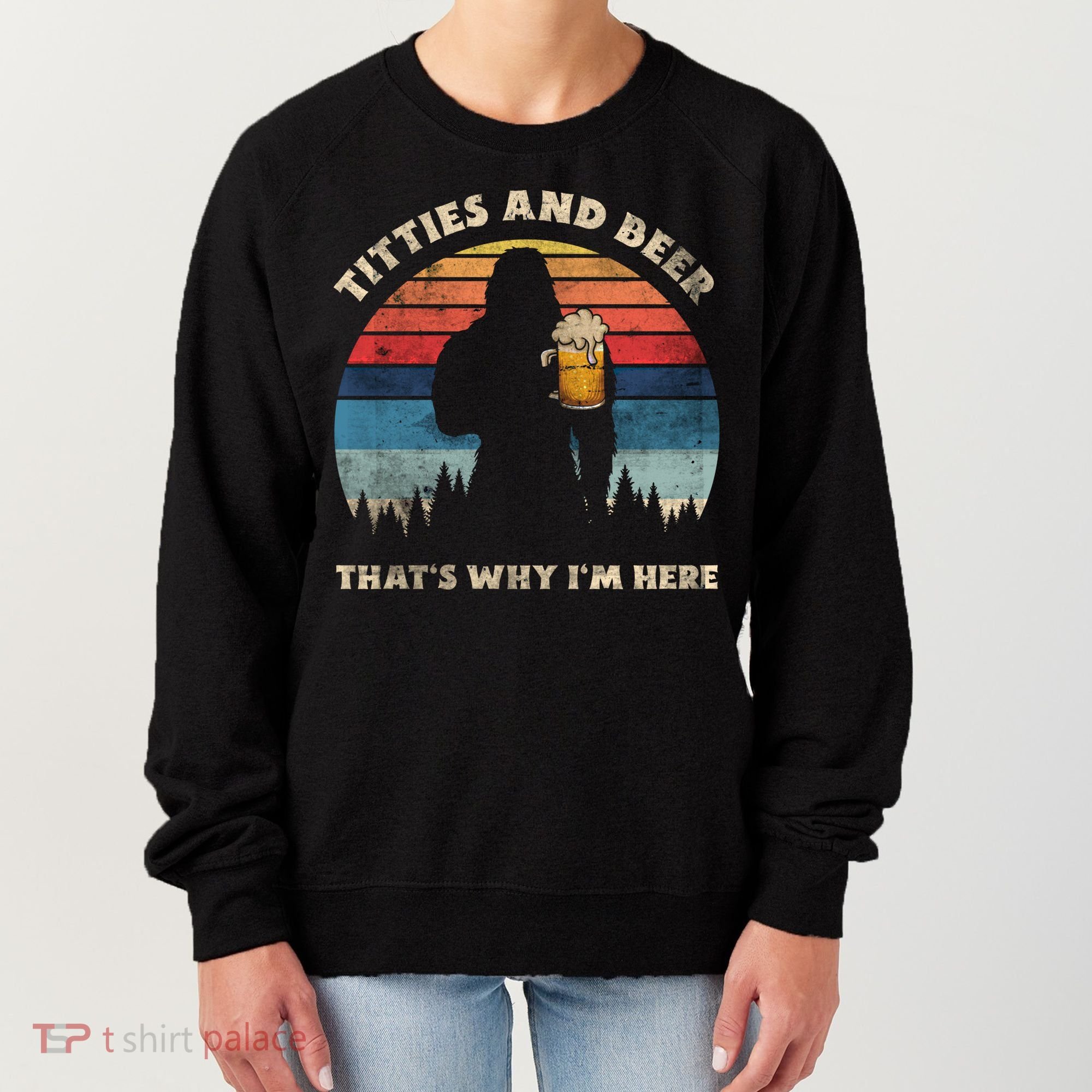 Titties And Beer That’s Why Im Here Oktoberfest Funny Ape Gift Women's Sweatshirt