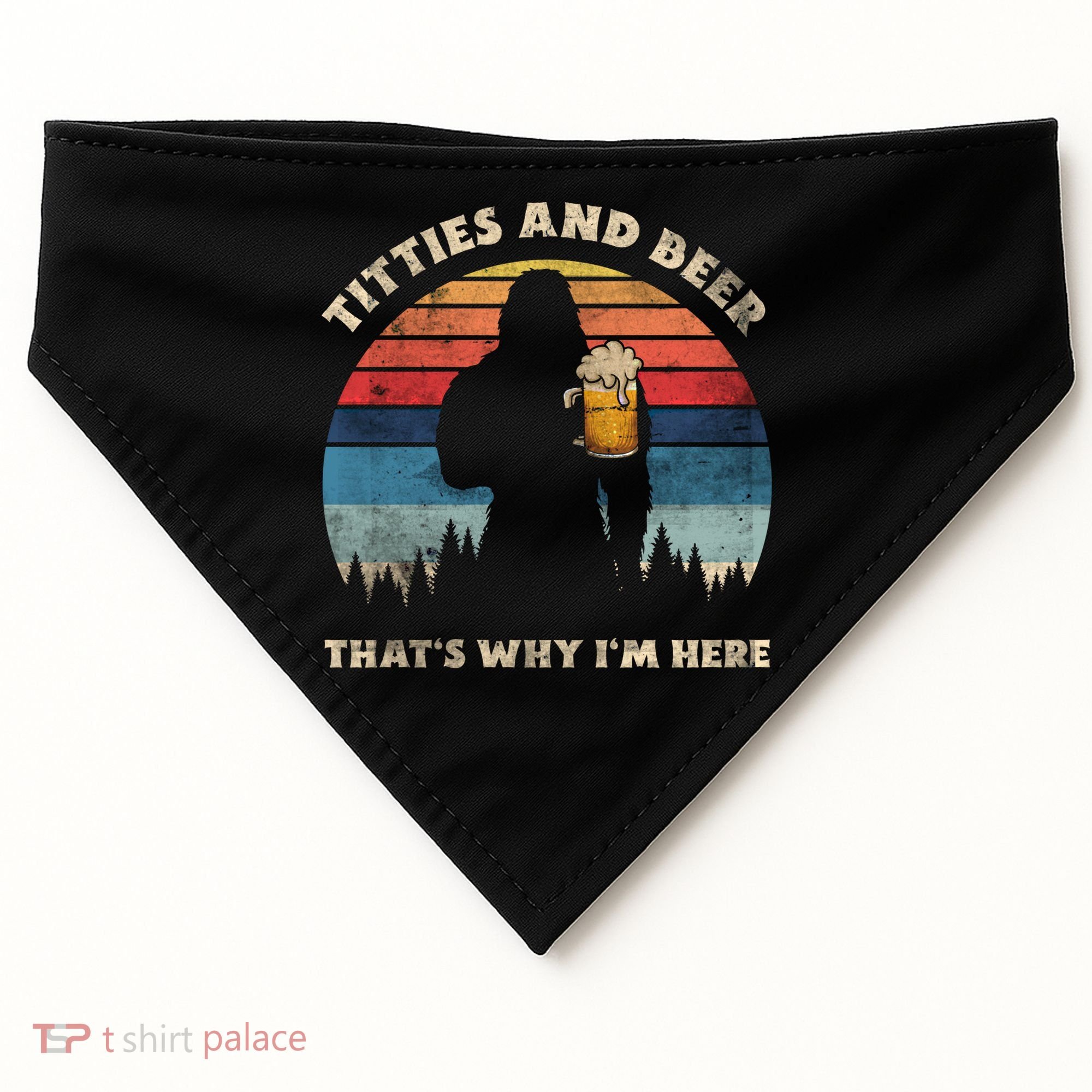 Titties And Beer That’s Why Im Here Oktoberfest Funny Ape Gift USA-Made Doggie Bandana