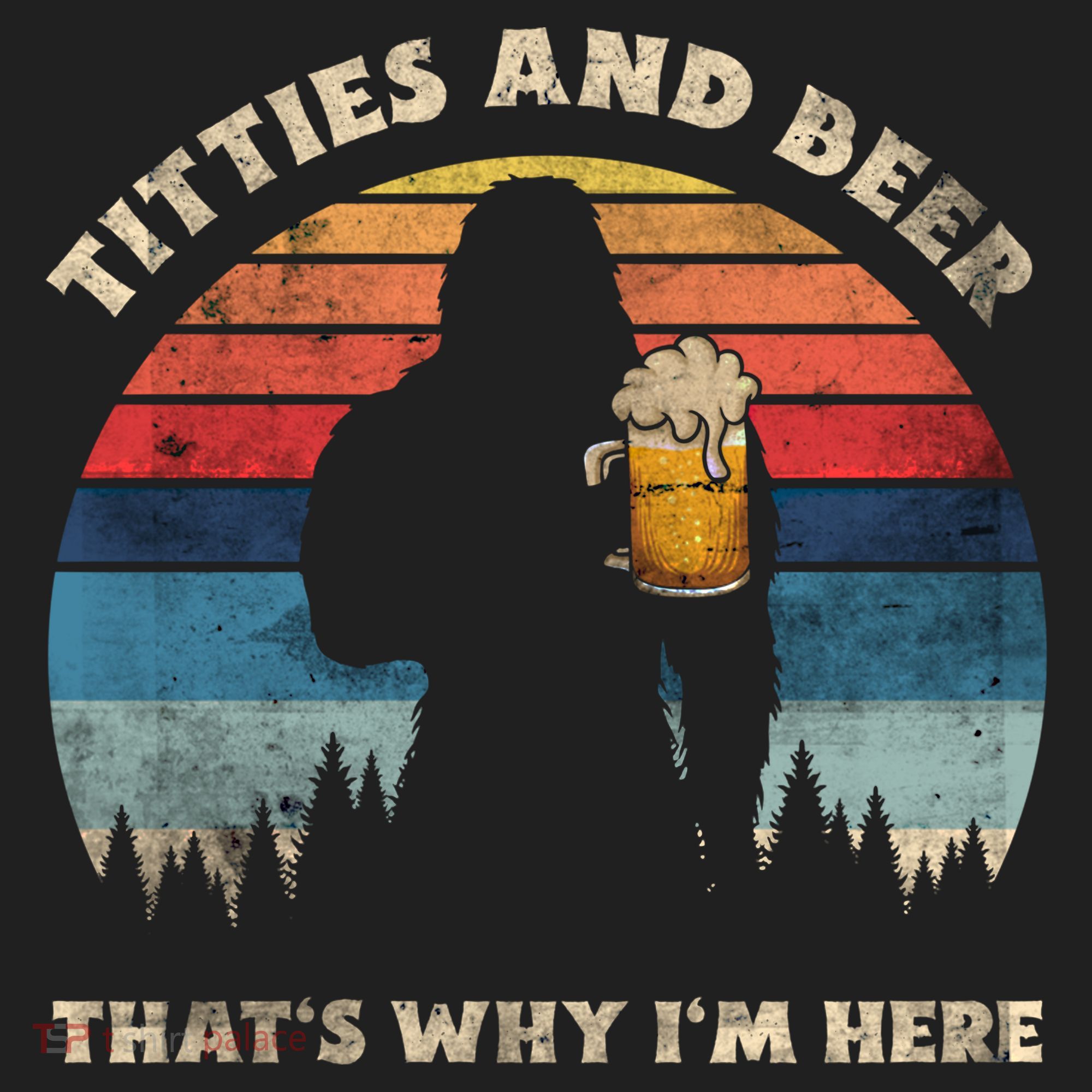 Titties And Beer That’s Why Im Here Oktoberfest Funny Ape Gift Golf Towel