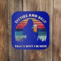 Titties And Beer That’s Why Im Here Oktoberfest Funny Ape Gift Coaster thumb 0