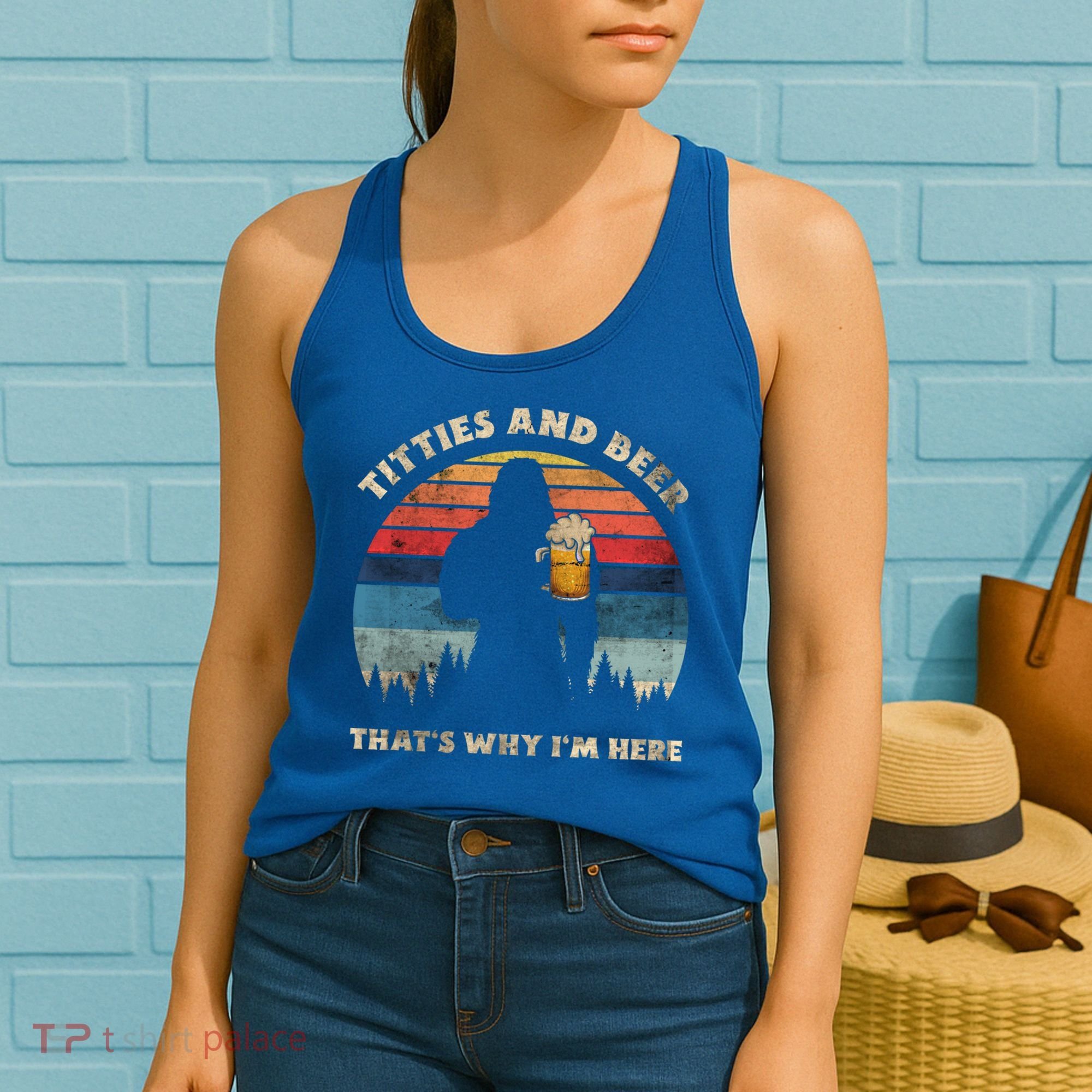 Titties And Beer That’s Why Im Here Oktoberfest Funny Ape Gift Women's Tank Top
