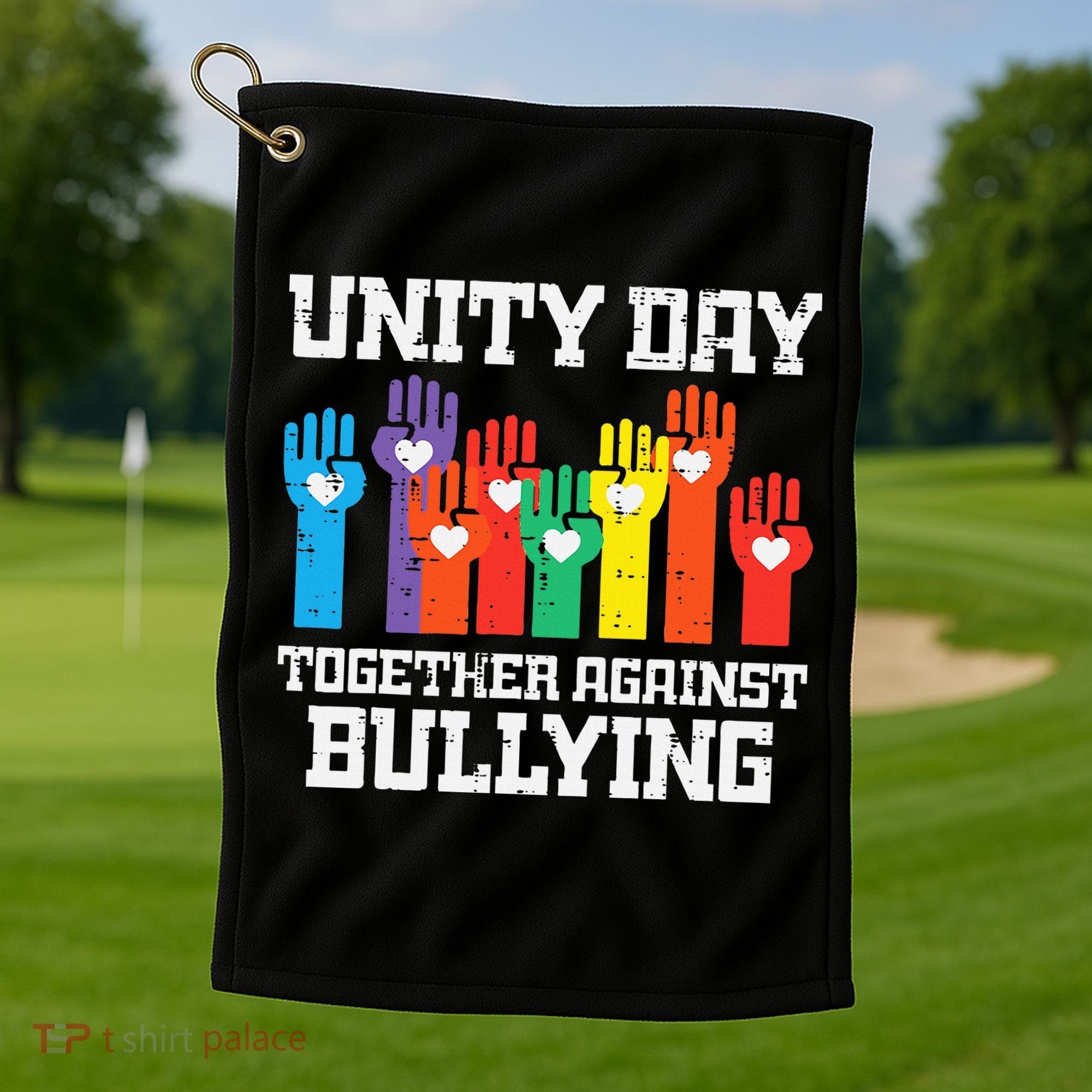 Together Against Bullying Orange Anti Bully Unity Day Golf Towel