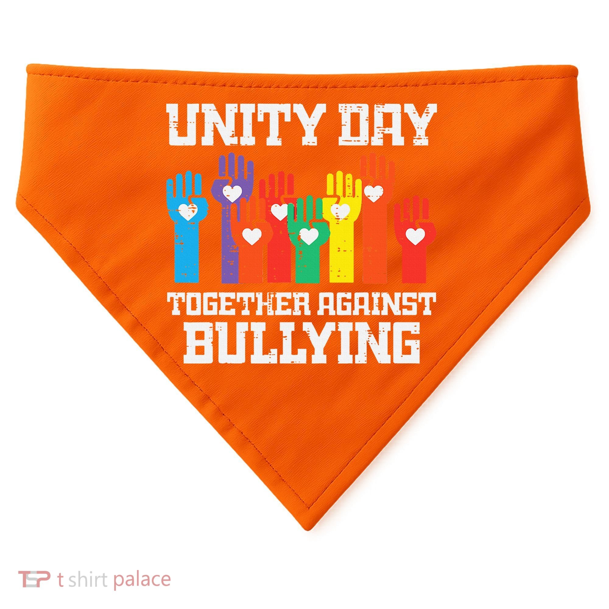 Together Against Bullying Orange Anti Bully Unity Day USA-Made Doggie Bandana