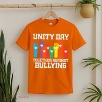 Together Against Bullying Orange Anti Bully Unity Day T-Shirt thumb 2