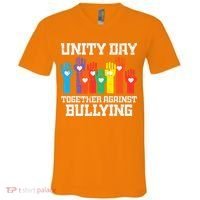 Together Against Bullying Orange Anti Bully Unity Day V-Neck T-Shirt thumb 0
