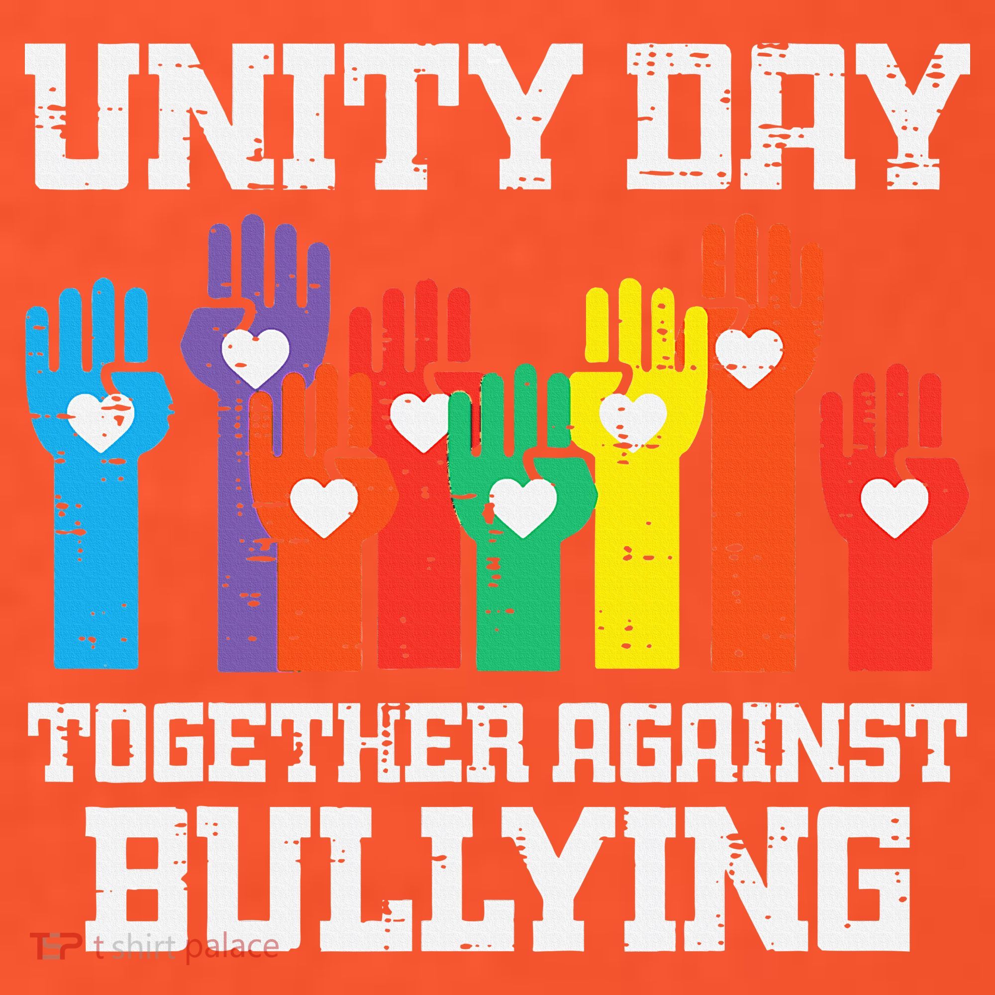 Together Against Bullying Orange Anti Bully Unity Day Coaster
