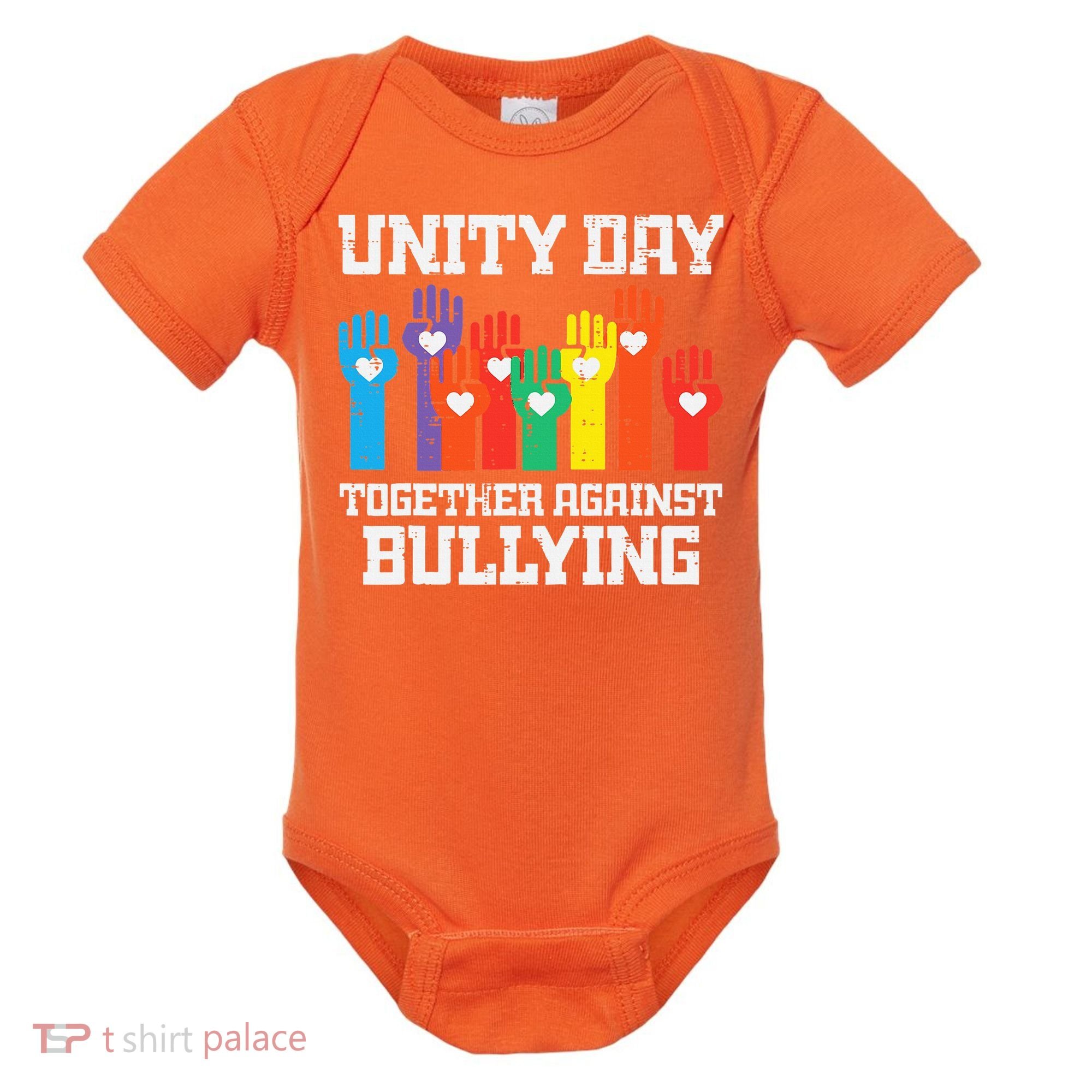 Together Against Bullying Orange Anti Bully Unity Day Baby Bodysuit