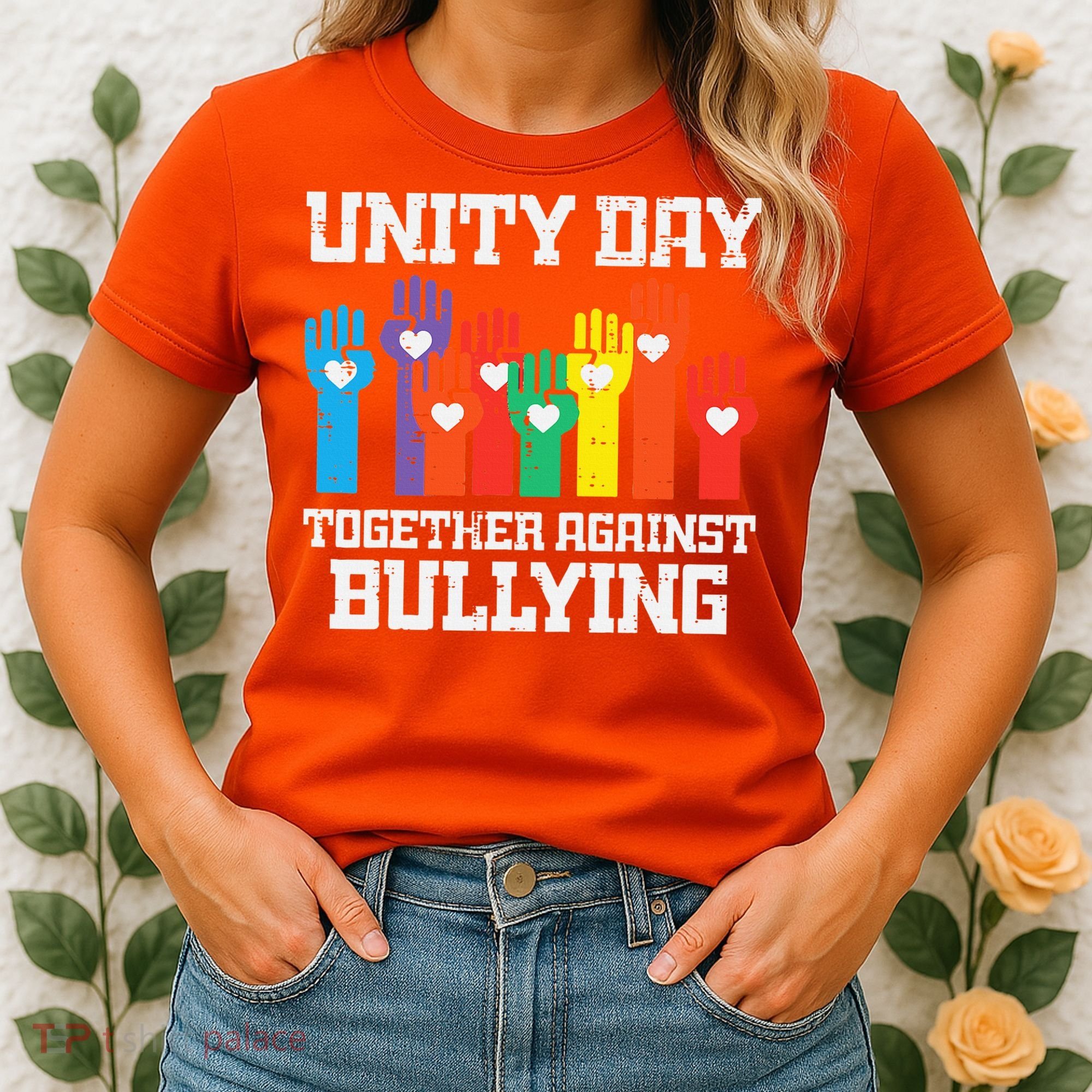 Together Against Bullying Orange Anti Bully Unity Day Women's T-Shirt
