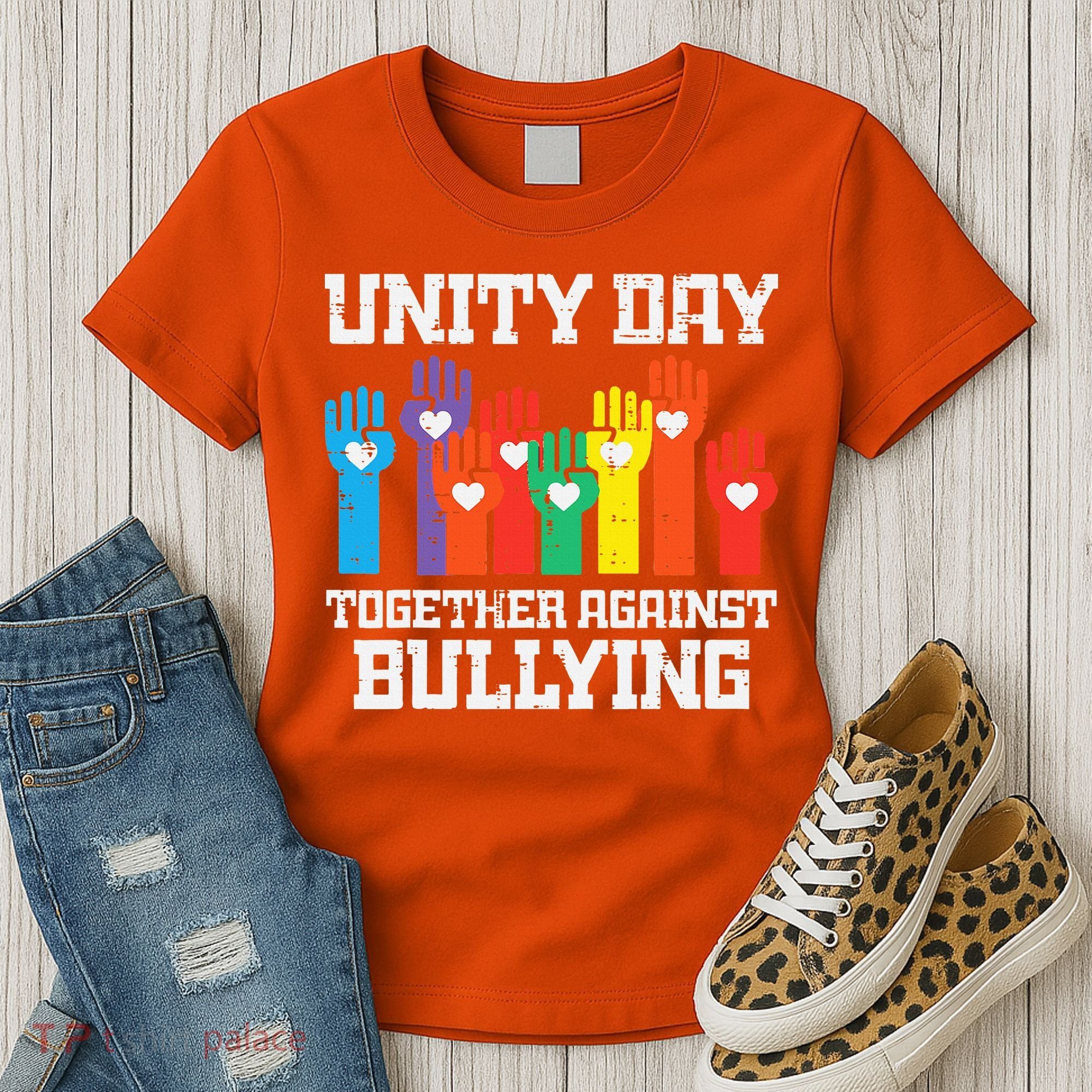 Together Against Bullying Orange Anti Bully Unity Day Women's T-Shirt