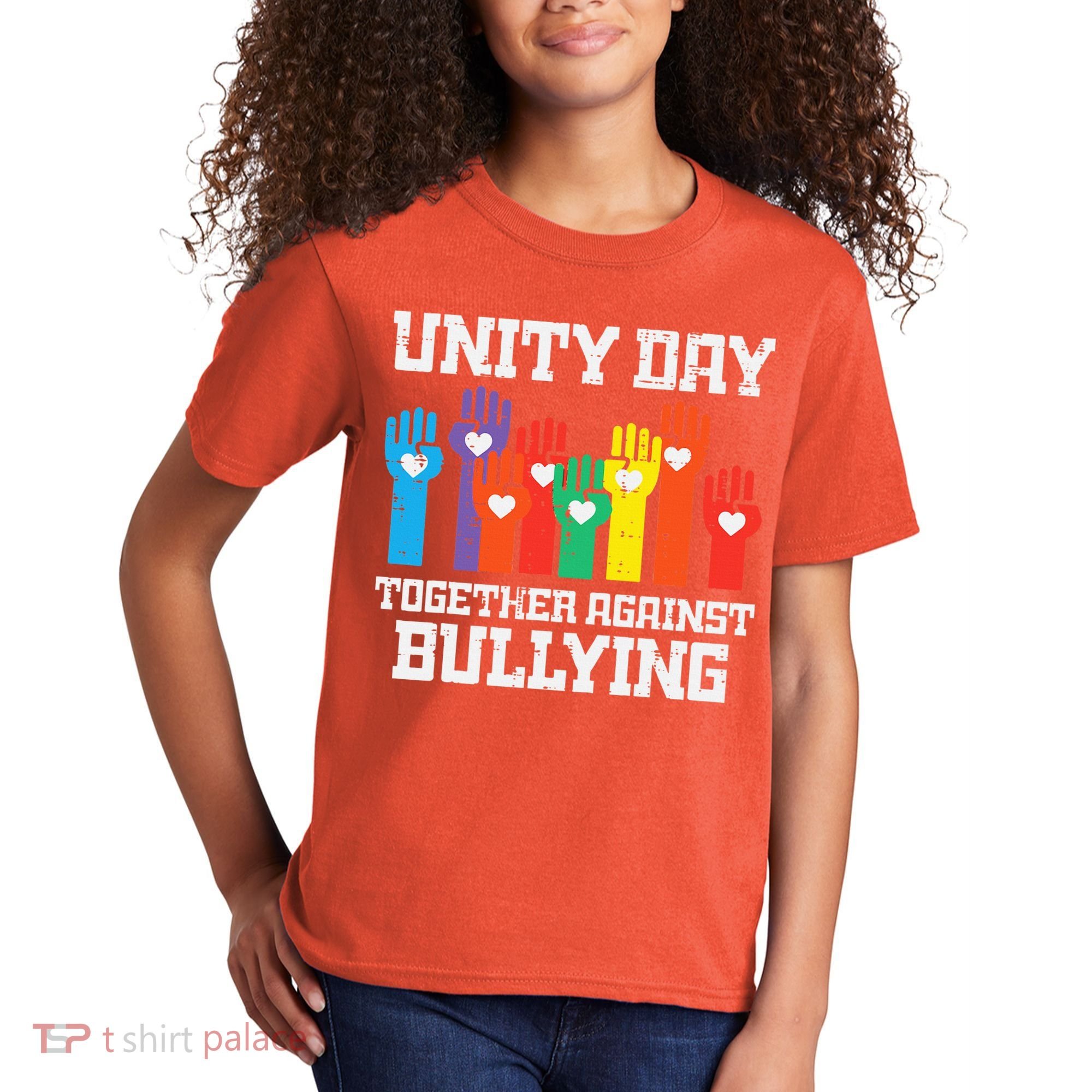 Together Against Bullying Orange Anti Bully Unity Day Kids T-Shirt