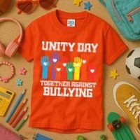 Together Against Bullying Orange Anti Bully Unity Day Kids T-Shirt thumb 3