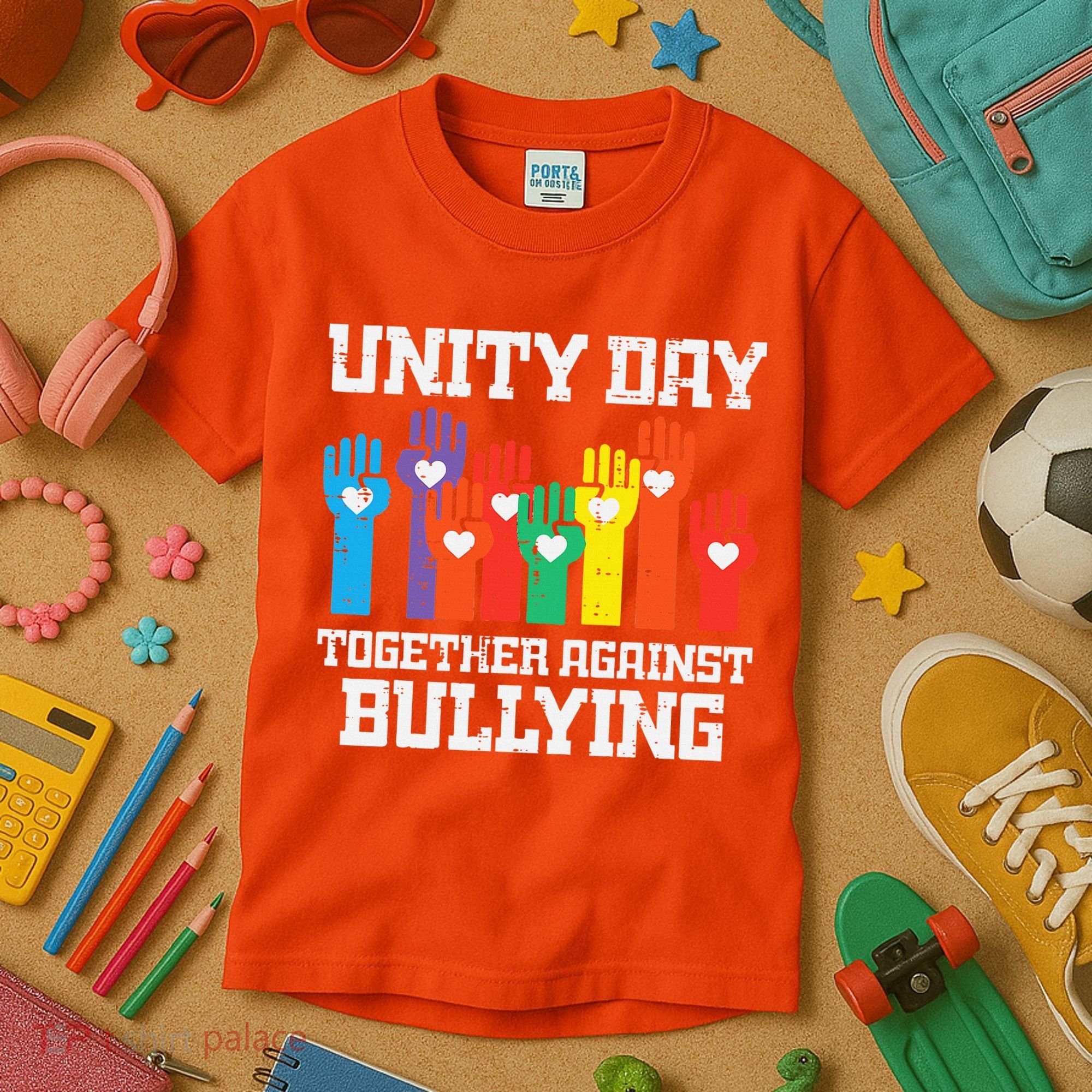 Together Against Bullying Orange Anti Bully Unity Day Kids T-Shirt
