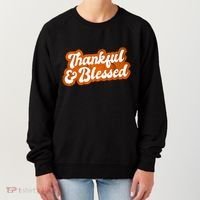 Thankful And Blessed Retro Distressed Logo Women's Sweatshirt thumb 0
