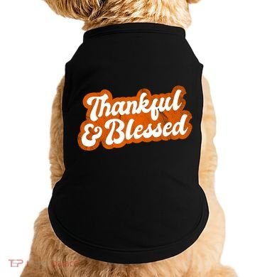 Thankful And Blessed Retro Distressed Logo Doggie Tank