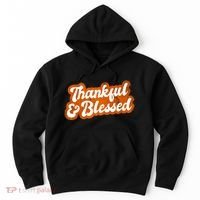 Thankful And Blessed Retro Distressed Logo Hoodie thumb 0