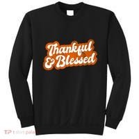 Thankful And Blessed Retro Distressed Logo Sweatshirt thumb 0