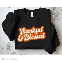 Thankful And Blessed Retro Distressed Logo Sweatshirt thumb 2