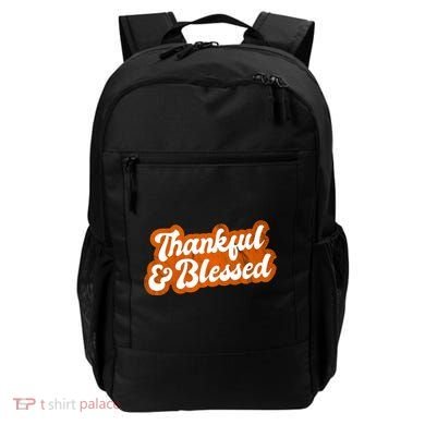 Thankful And Blessed Retro Distressed Logo Backpack
