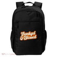 Thankful And Blessed Retro Distressed Logo Backpack thumb 0