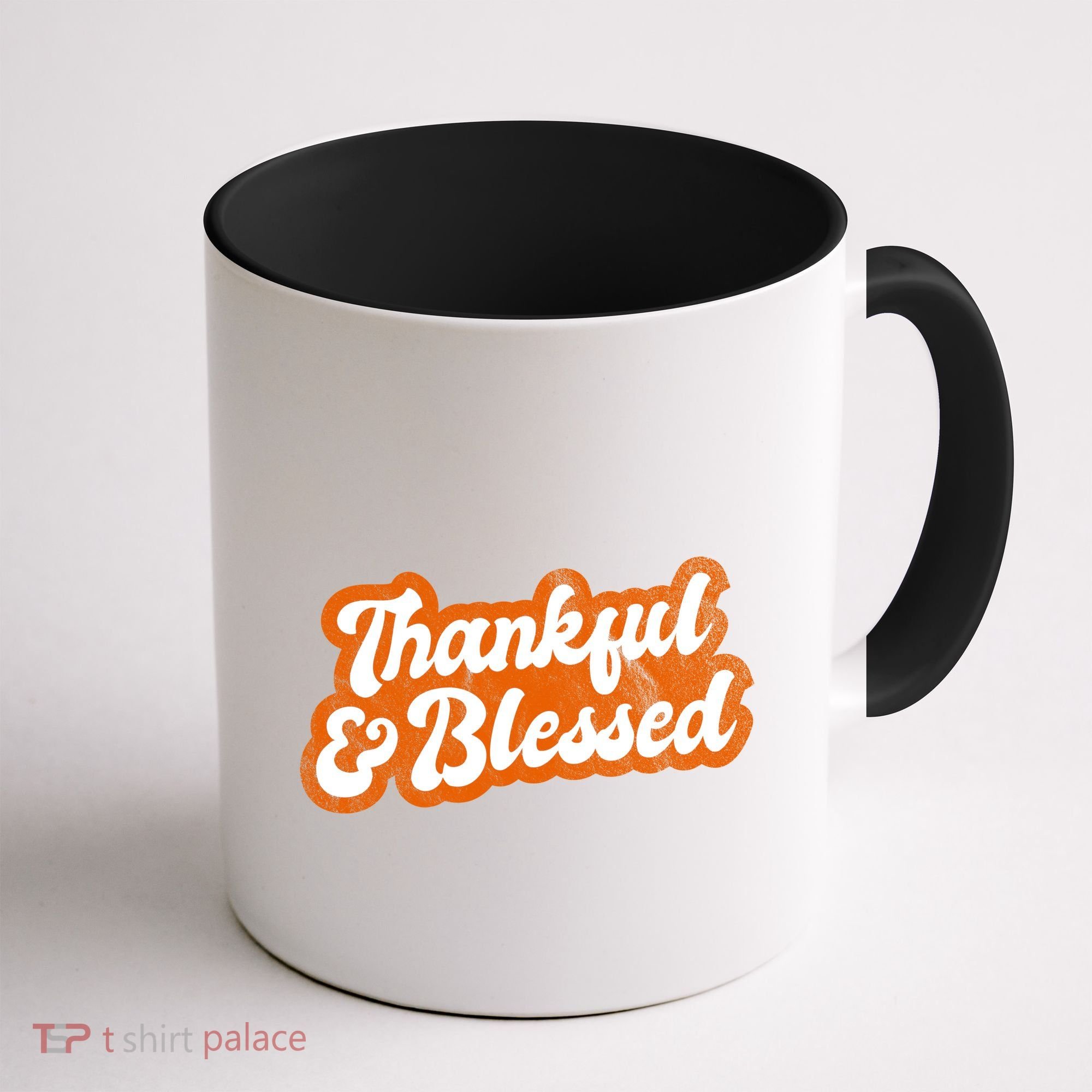 Thankful And Blessed Retro Distressed Logo Coffee Mug