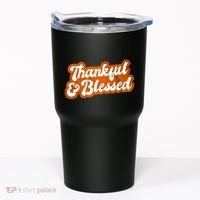 Thankful And Blessed Retro Distressed Logo Tumbler thumb 0