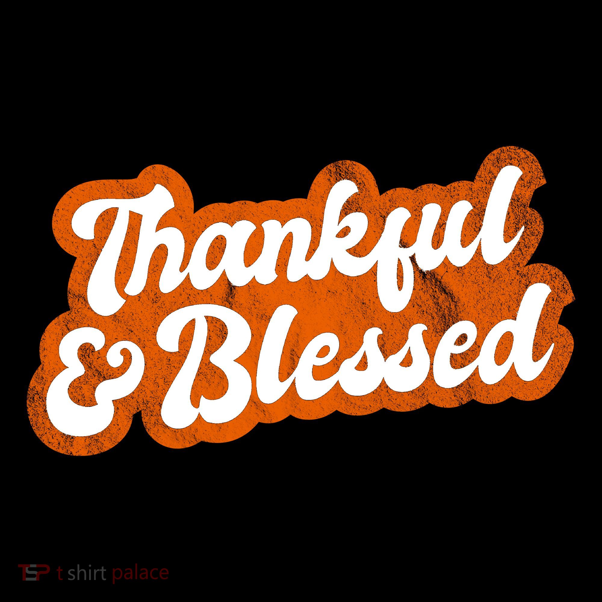 Thankful And Blessed Retro Distressed Logo Ornament