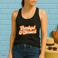 Thankful And Blessed Retro Distressed Logo Women's Tank Top thumb 2