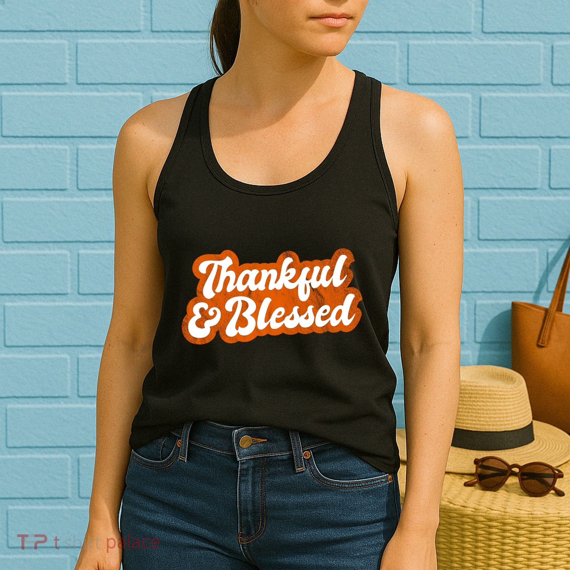 Thankful And Blessed Retro Distressed Logo Women's Tank Top