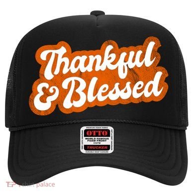 Thankful And Blessed Retro Distressed Logo Hat