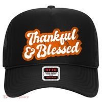 Thankful And Blessed Retro Distressed Logo Hat thumb 0