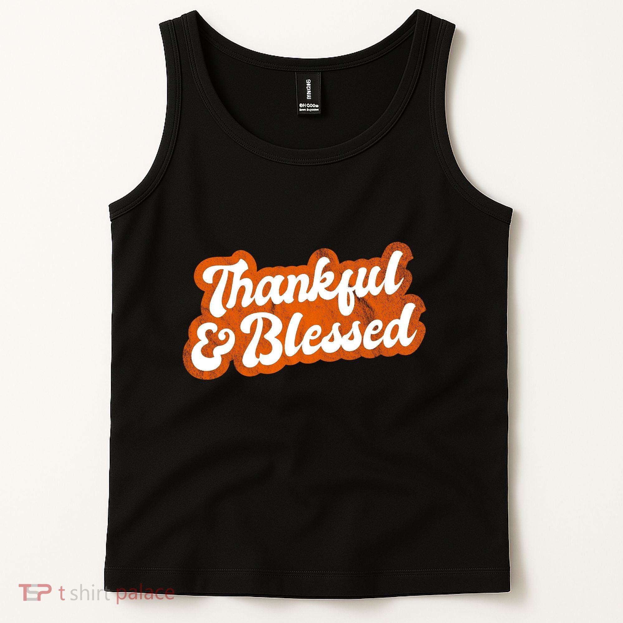 Thankful And Blessed Retro Distressed Logo Tank Top