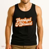 Thankful And Blessed Retro Distressed Logo Tank Top thumb 3