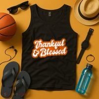 Thankful And Blessed Retro Distressed Logo Tank Top thumb 4