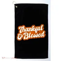 Thankful And Blessed Retro Distressed Logo Golf Towel thumb 0