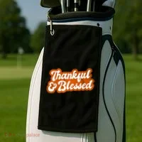 Thankful And Blessed Retro Distressed Logo Golf Towel thumb 2
