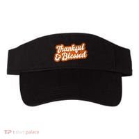 Thankful And Blessed Retro Distressed Logo Visor thumb 0
